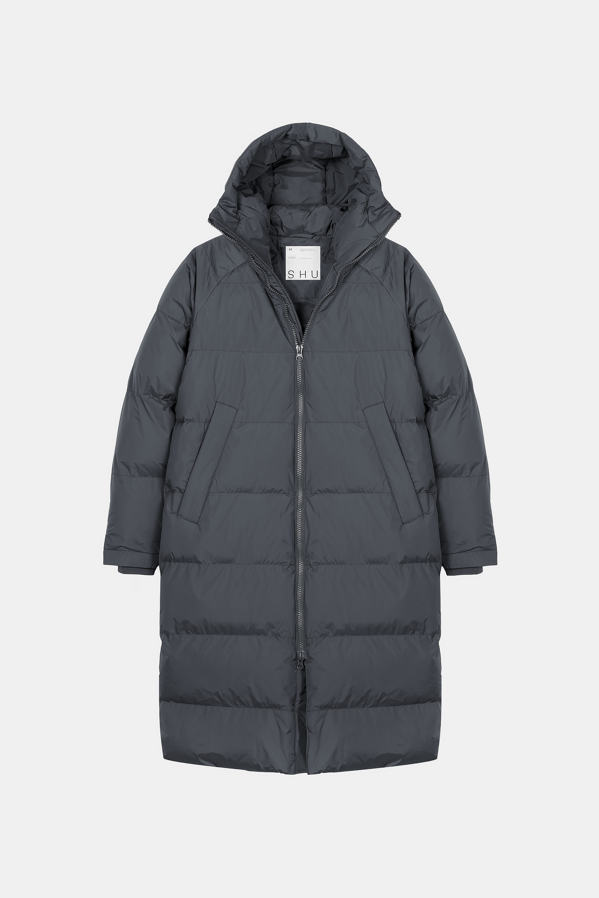 Пуховик тёмно-серый