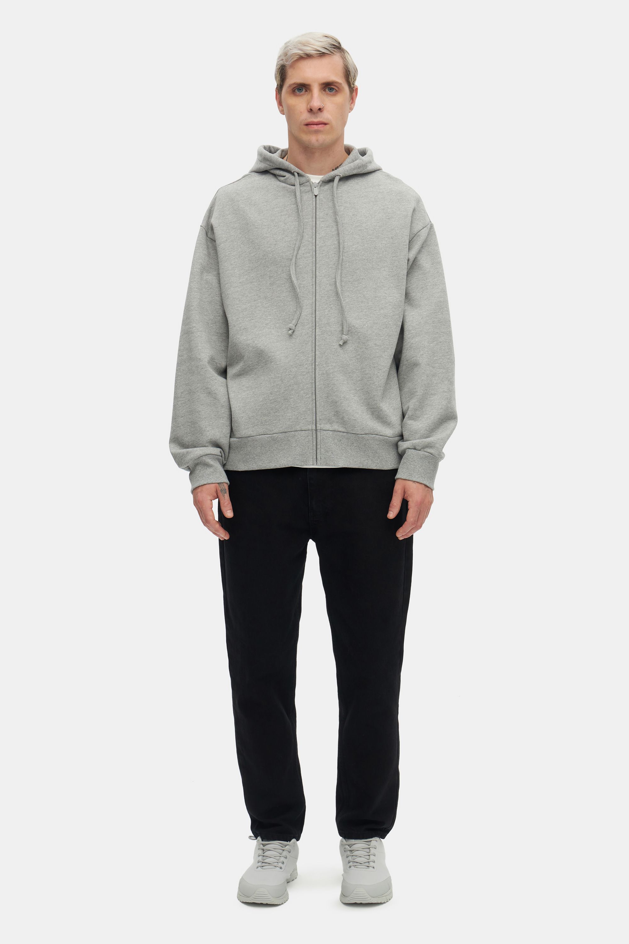 Black pants grey hoodie sale