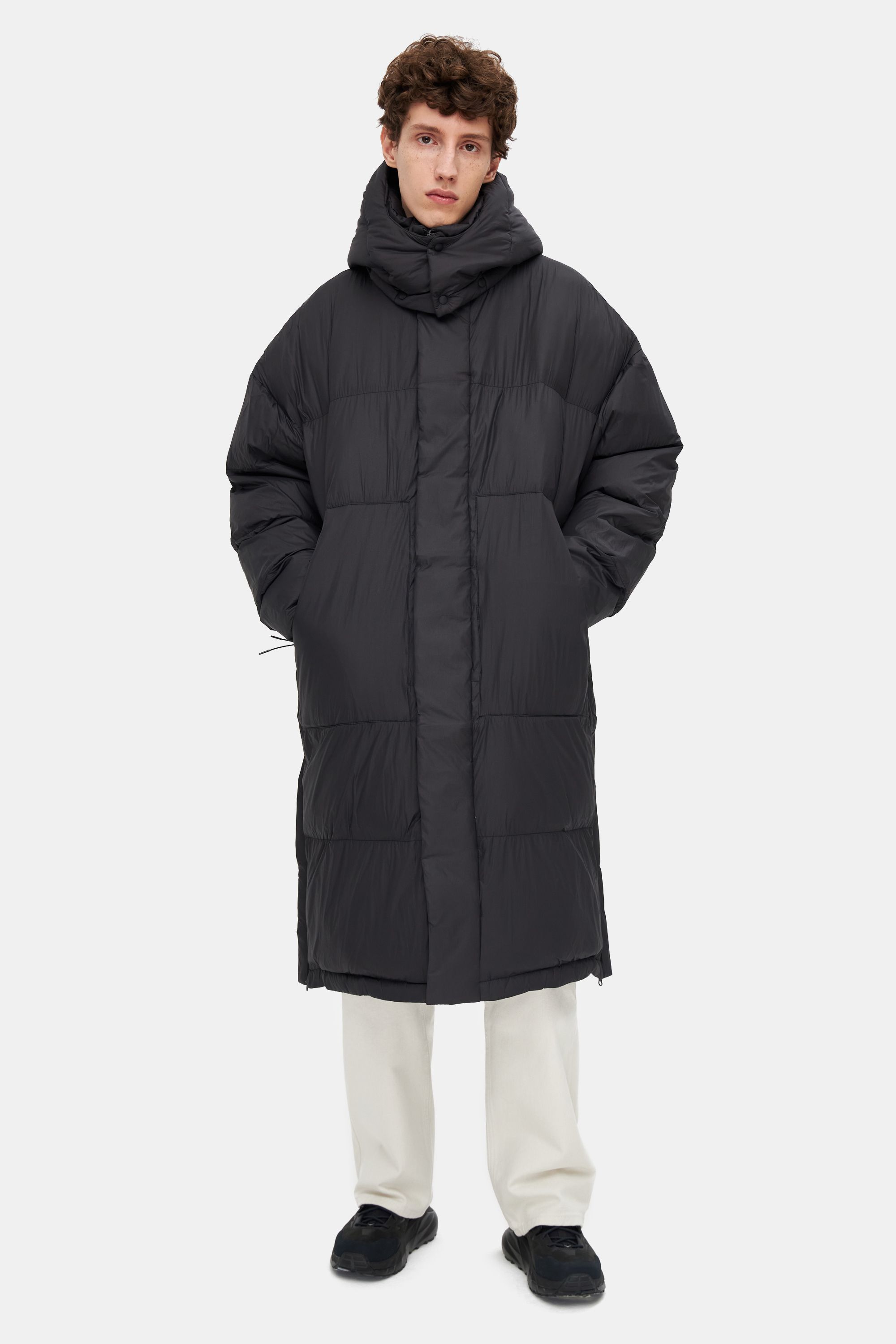 sulvam | Hooded over coat (NVY) – FAB4 ONLINE STORE