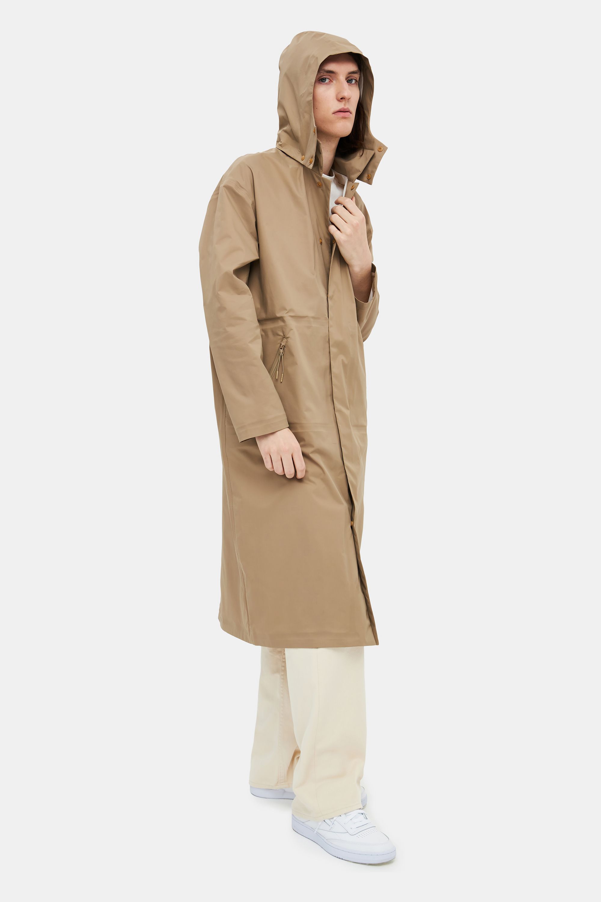 Ripstop trench coat brown