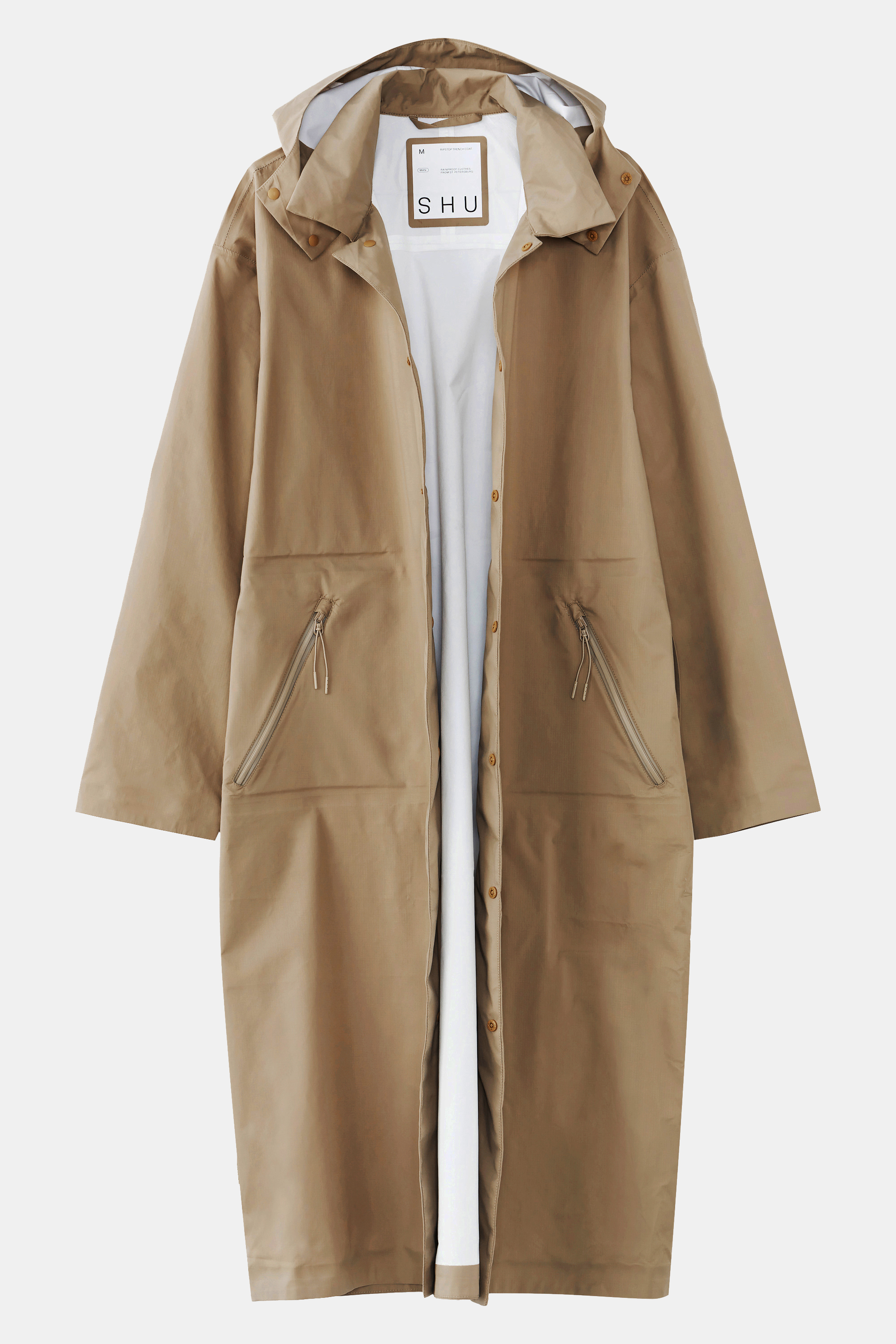 Ripstop trench coat brown